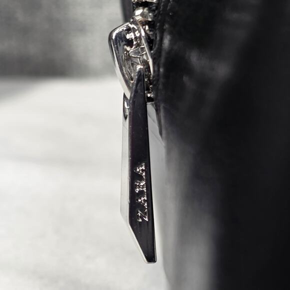 ZARA WOMEN'S BLACK LEATHER COWBOY KNEE HIGH BOOTS – POINTED TOE, WESTERN HEEL - Picture 12 of 13